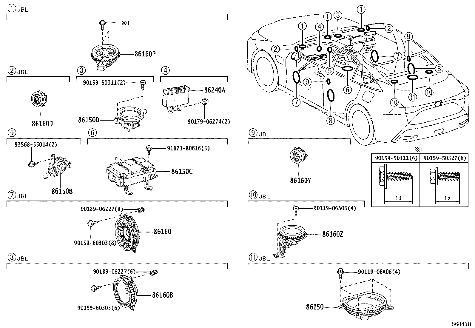 86160-62020 SPEAKER ASSY, REAR product image