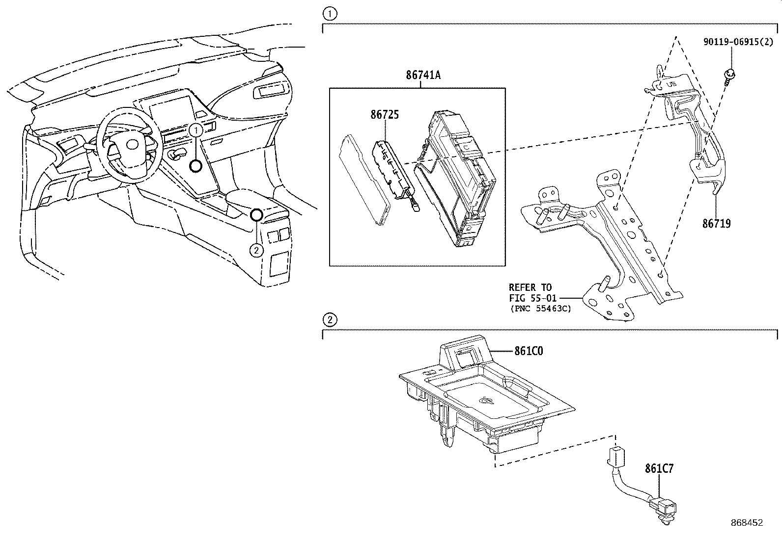 86719-62090 BRACKET, TELEPHONE product image
