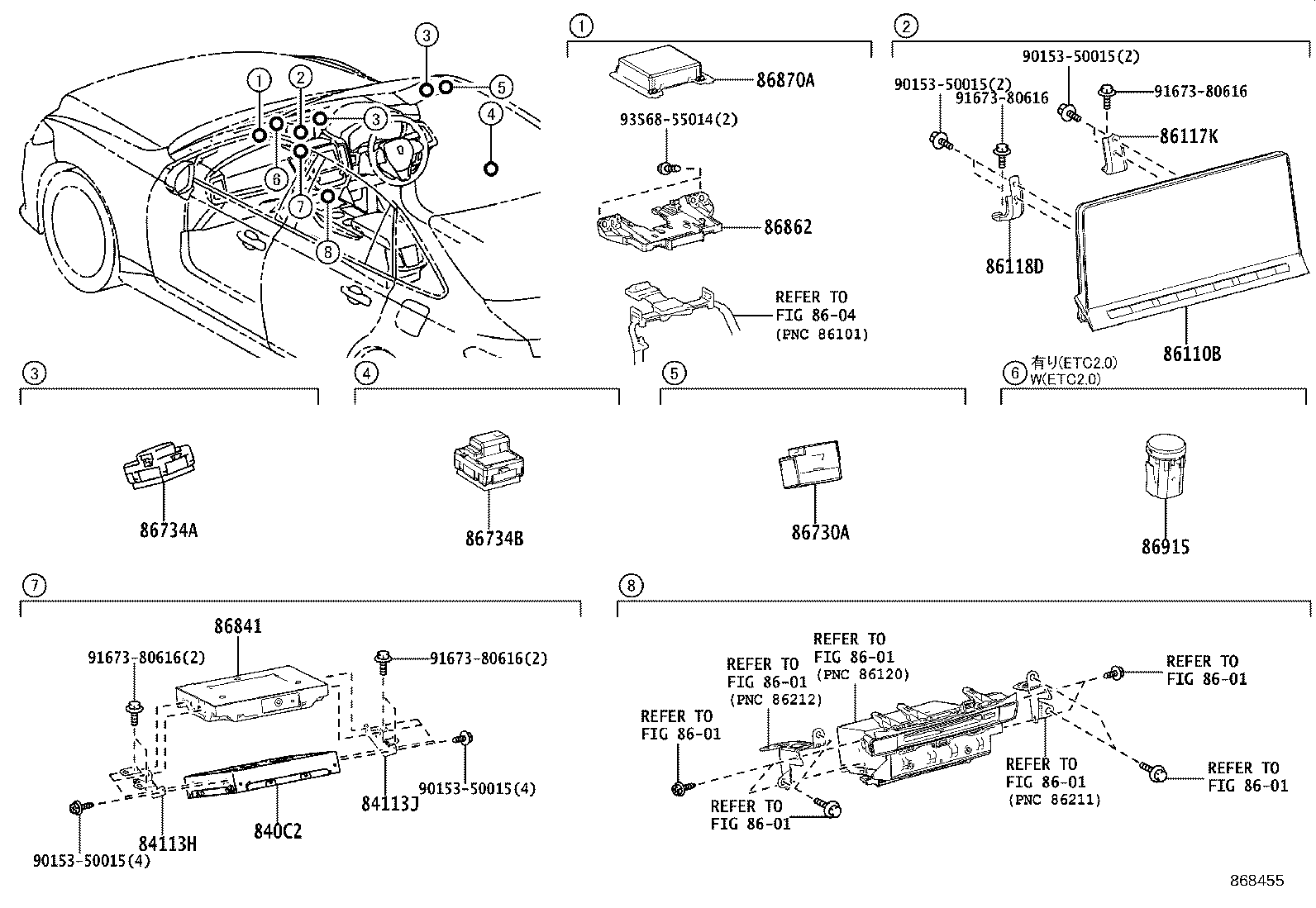 86110-30550 MULTI-DISPLAY ASSY product image