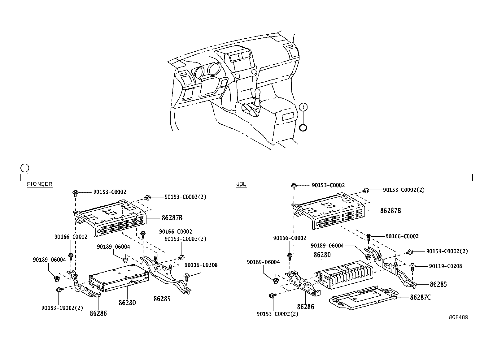86212-0G020 BRACKET, RADIO, NO.2 product image