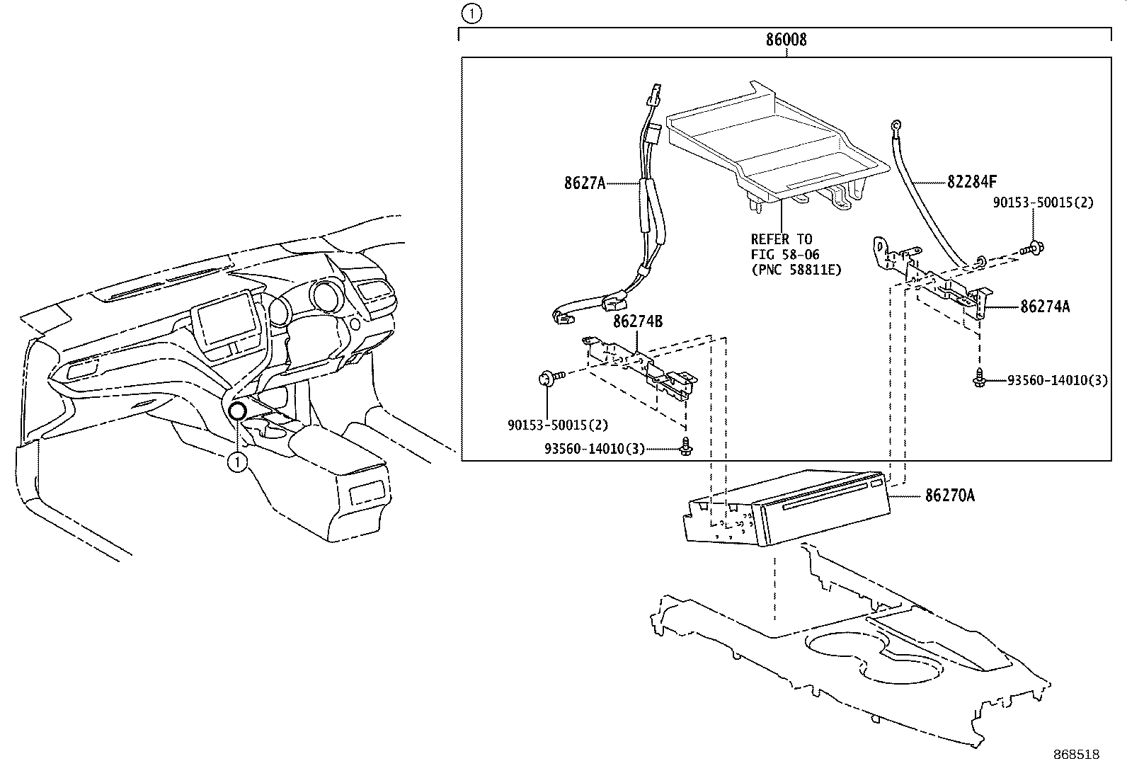 86212-33350 BRACKET, RADIO, NO.2 product image