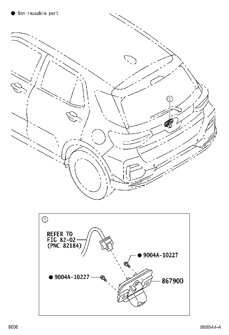 Toyota 86790-B1170 CAMERA ASSY, TELEVISION, RR
