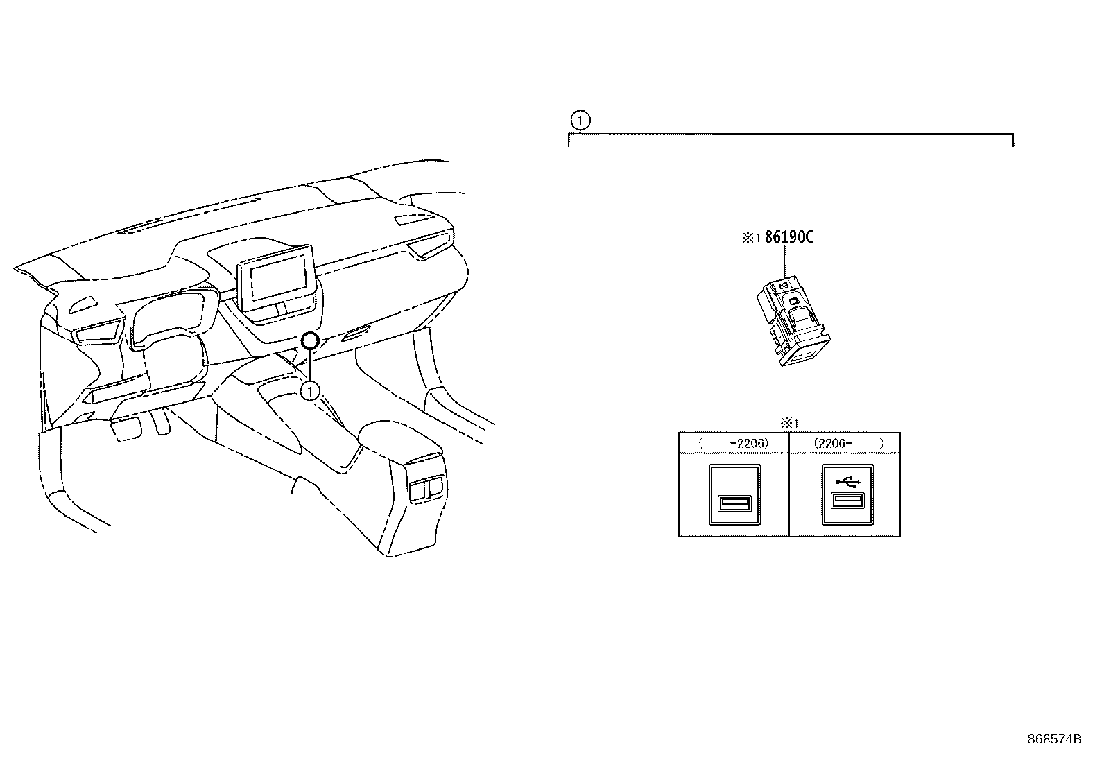86190-0A040 ADAPTER ASSY, STEREO JACK, NO.1 product image