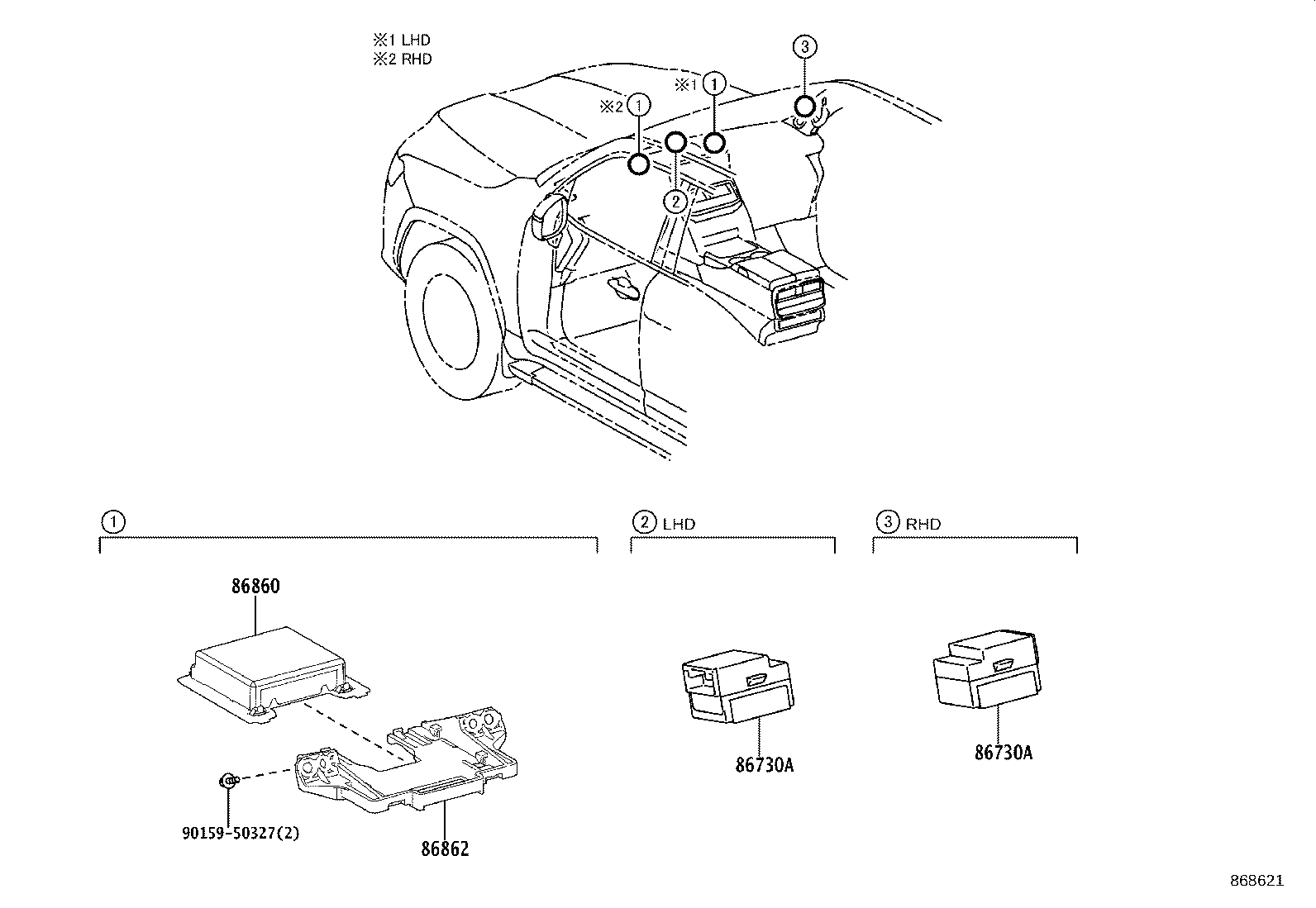 86211-60520 BRACKET, RADIO RECEIVER, NO.1 product image