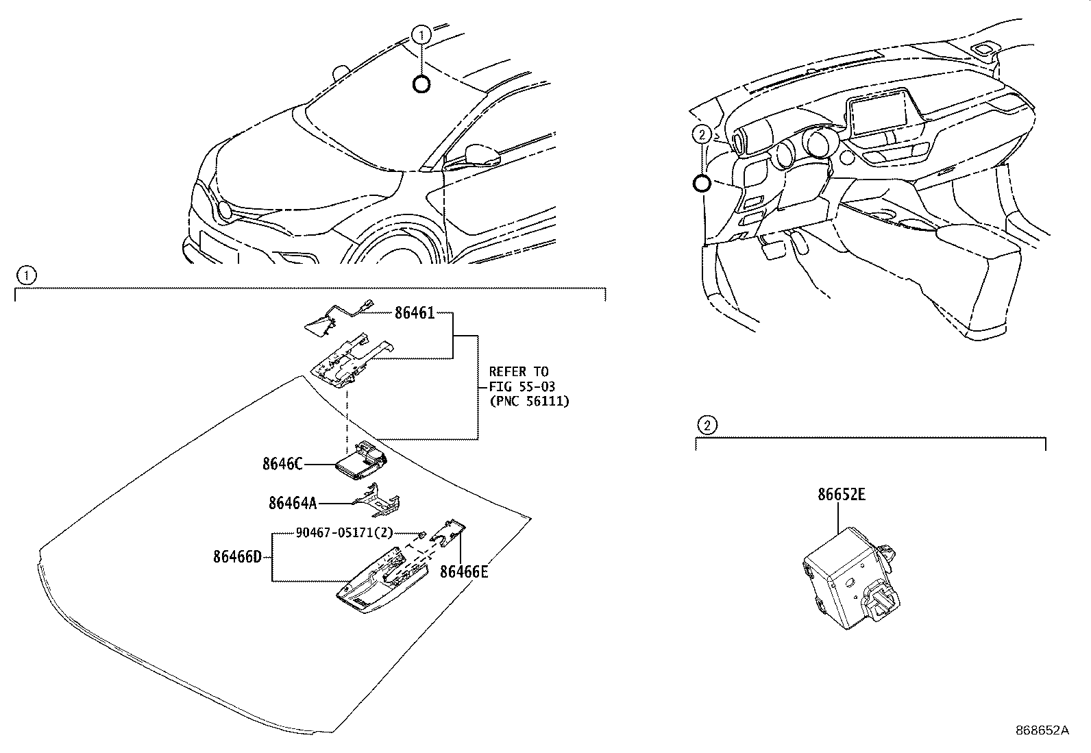 86467-F4020 COVER, FORWARD RECOGNITION, NO.2 product image