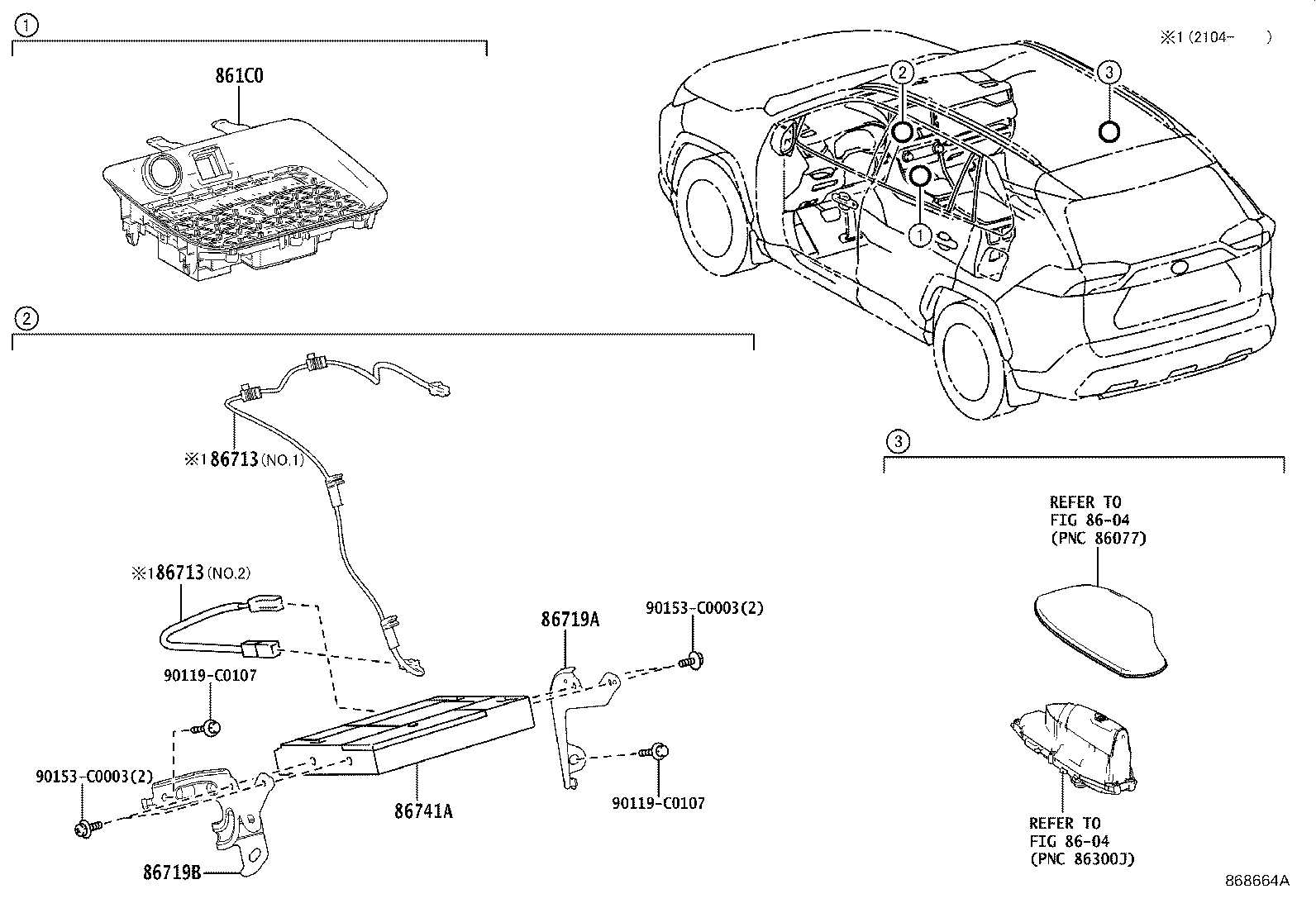 86457-0R040 BRACKET, TELEPHONE NO.1 product image