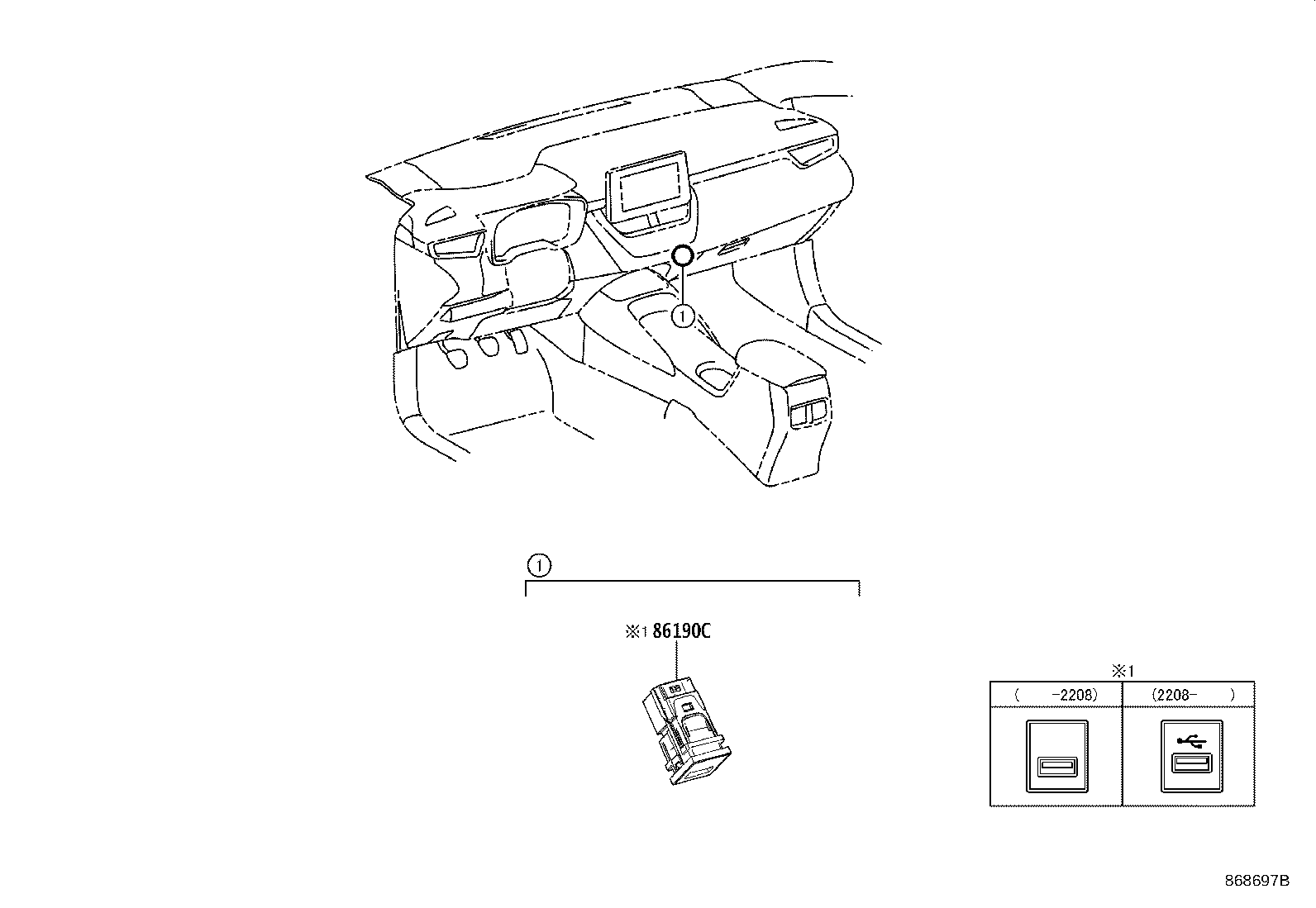 86190-0A050 ADAPTER ASSY, STEREO JACK, NO.1 product image