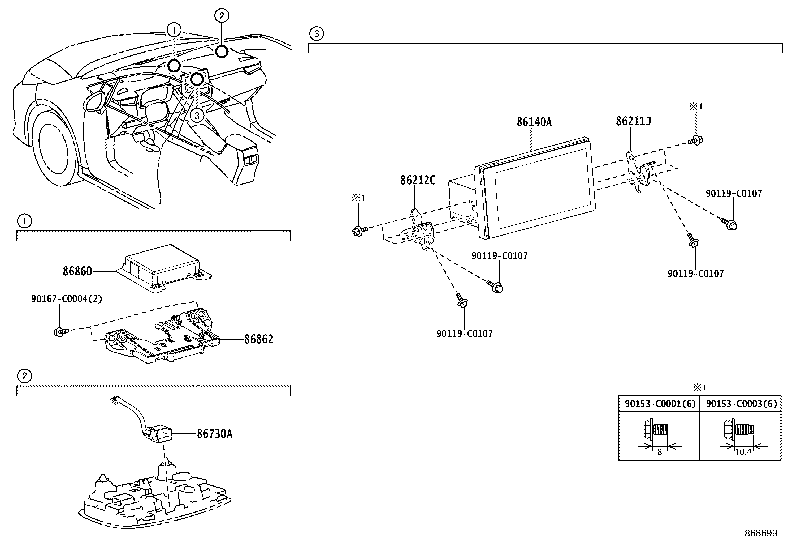 86100-02291 RECEIVER ASSY, RADIO & DISPLAY product image