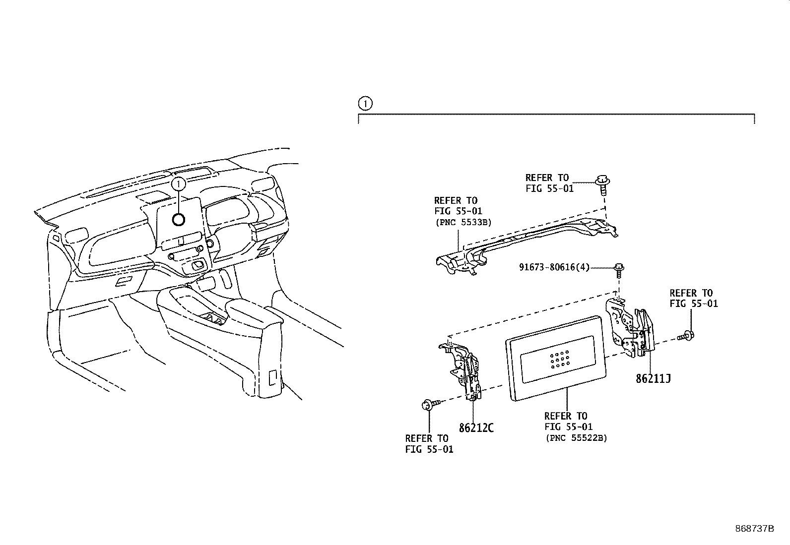 86211-52360 BRACKET, RADIO RECEIVER, NO.1 product image