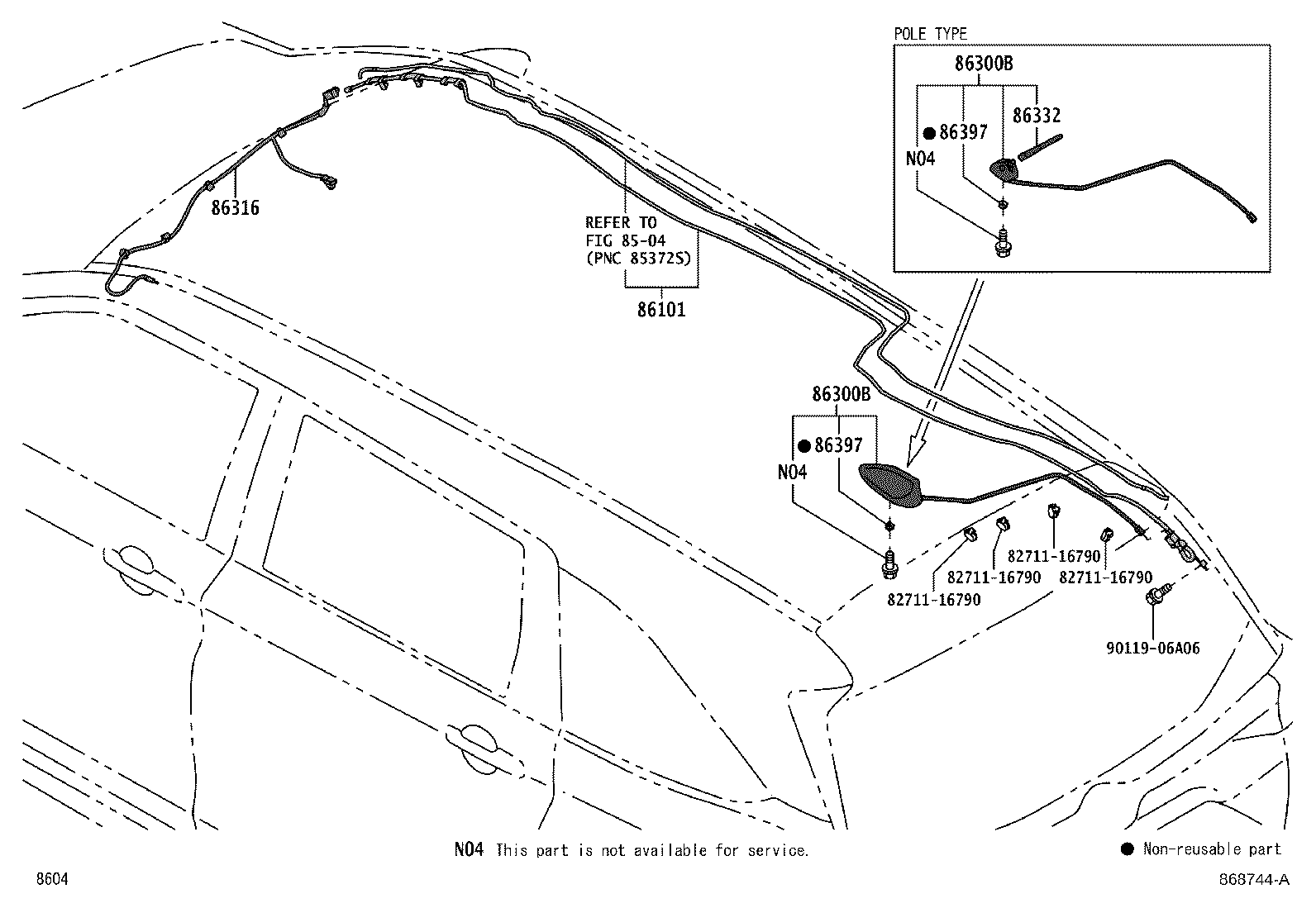 Toyota 86300-BZ650-C0 ANTENNA ASSY, AMPLIFIER, NO.1
