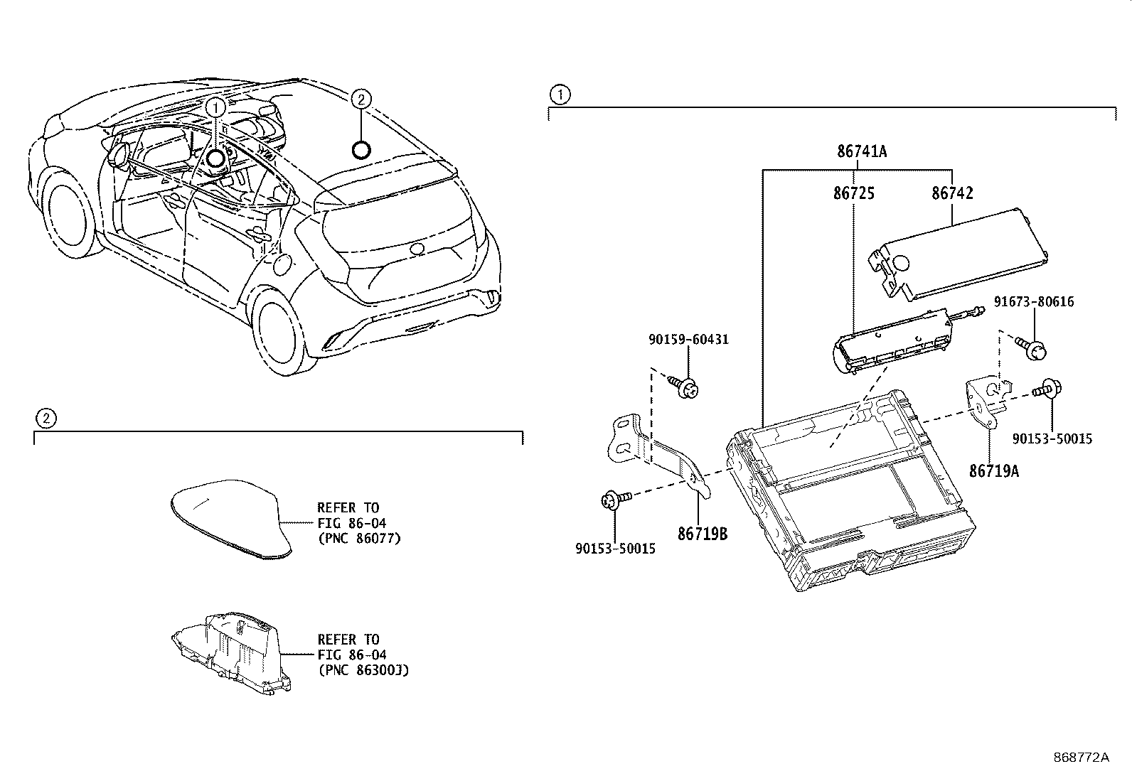 86719-52080 BRACKET, TELEPHONE NO.1 product image