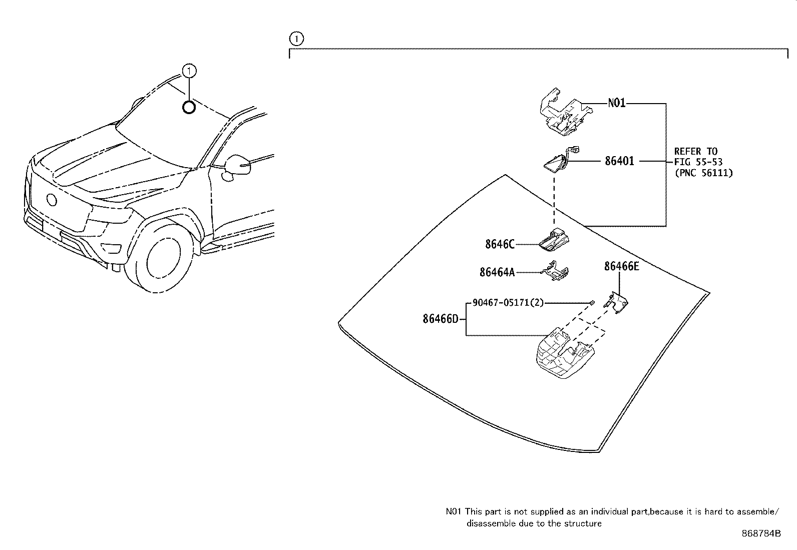 86467-60040 COVER, FORWARD RECOGNITION, NO.2 product image