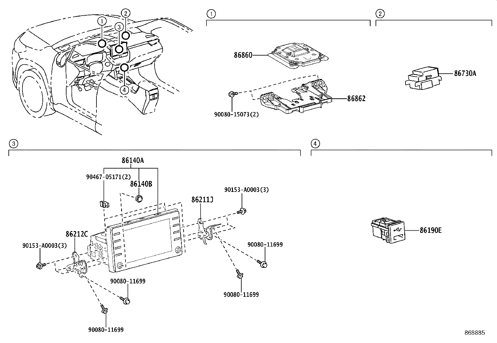 86140-0A321 RECEIVER ASSY, RADIO & DISPLAY product image