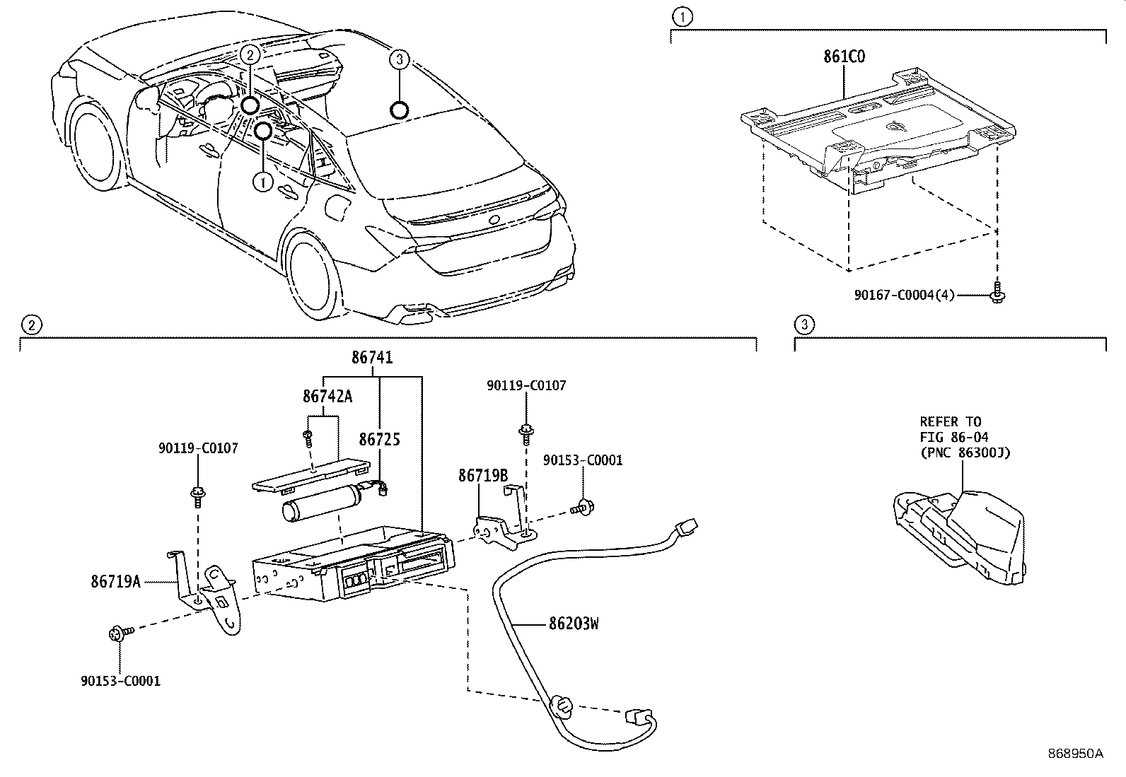 86719-07120 BRACKET, TELEPHONE NO.2 product image