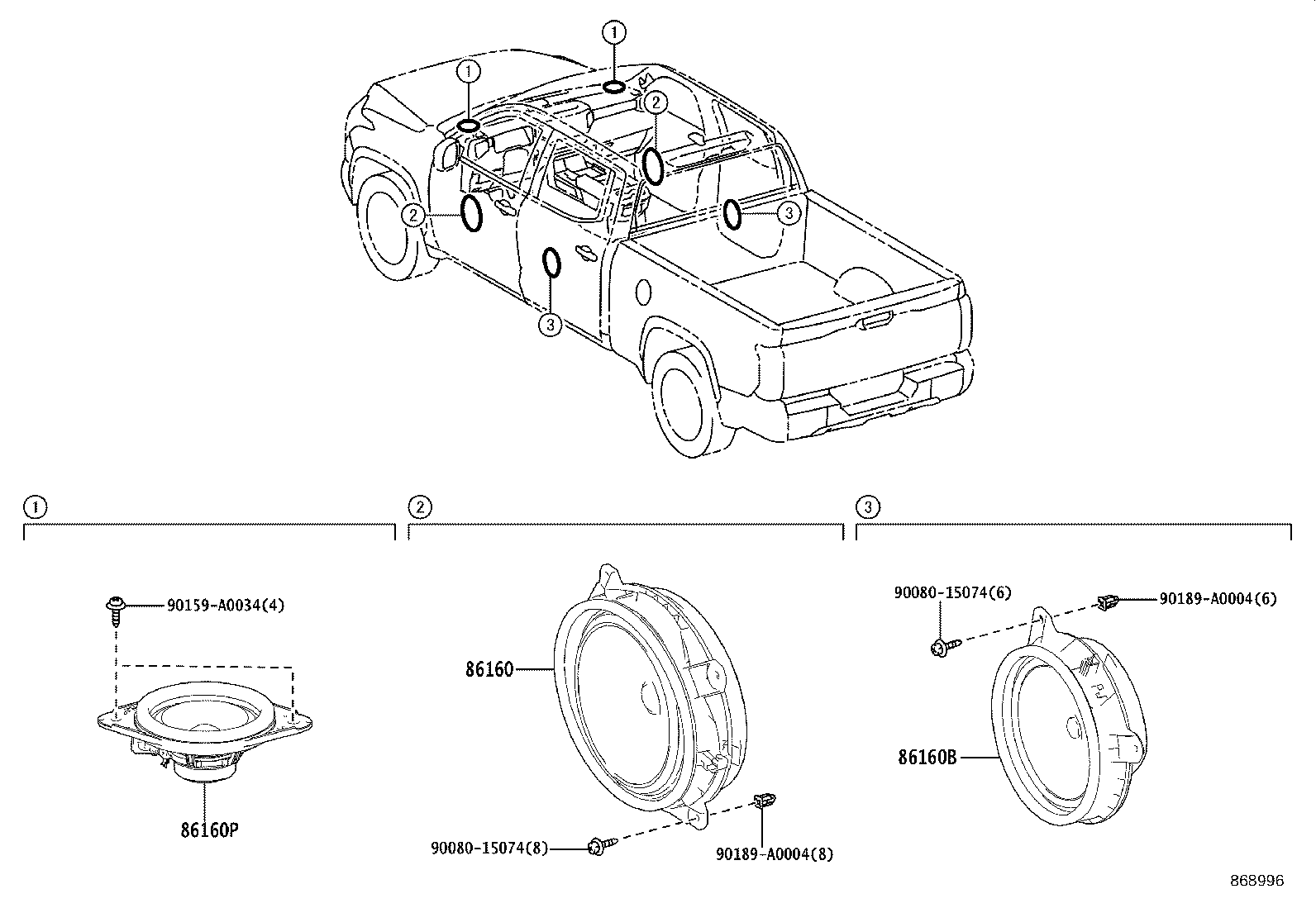 86150-0C100 SPEAKER ASSY, REAR NO.3 product image