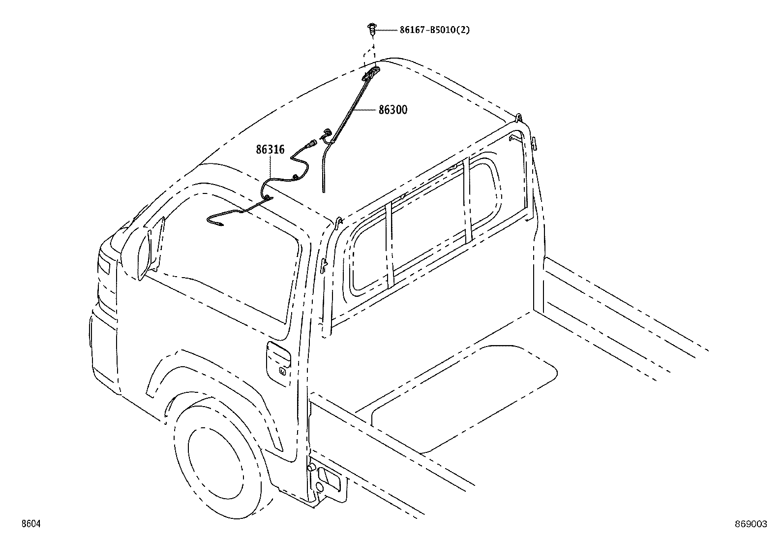 86316-B5080 CABLE, ANTENNA product image