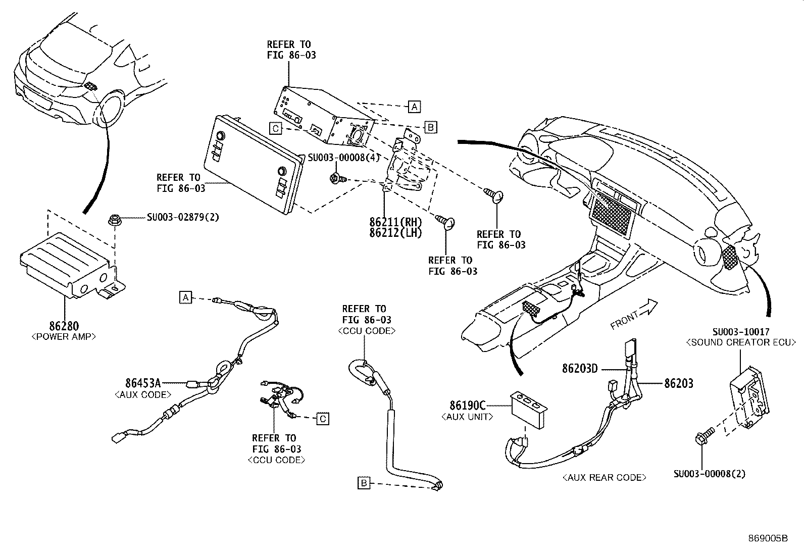 Toyota SU003-09645 ADAPTER ASSY, STEREO JACK, NO.1