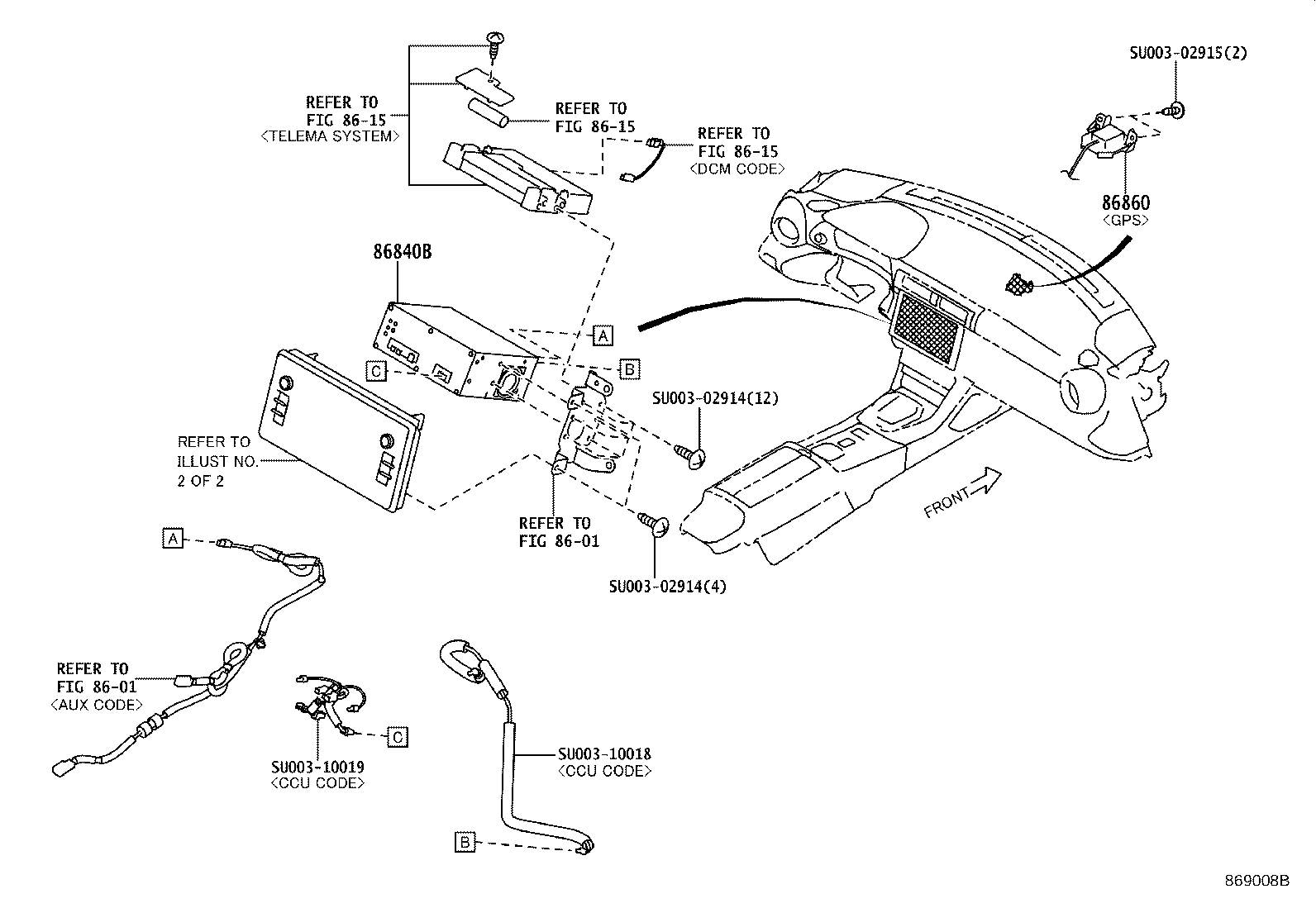 Toyota SU003-09654 ANTENNA ASSY, NAVIGATION