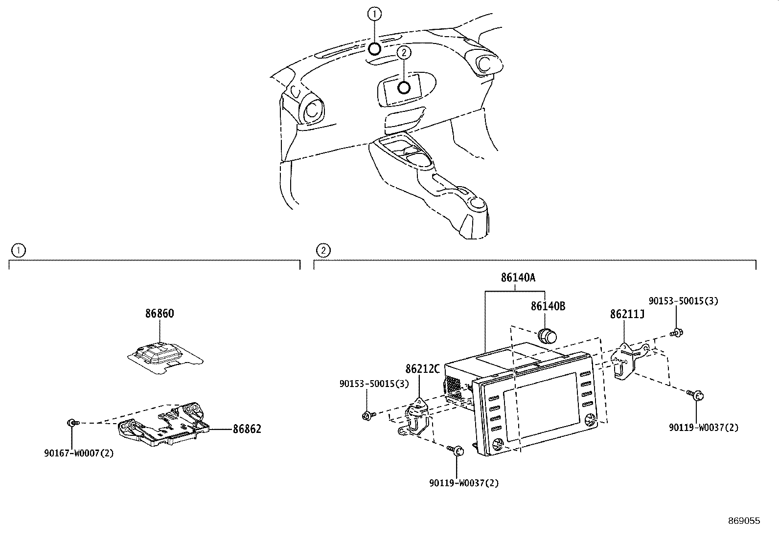 86212-0H020 BRACKET, RADIO RECEIVER, NO.2 product image
