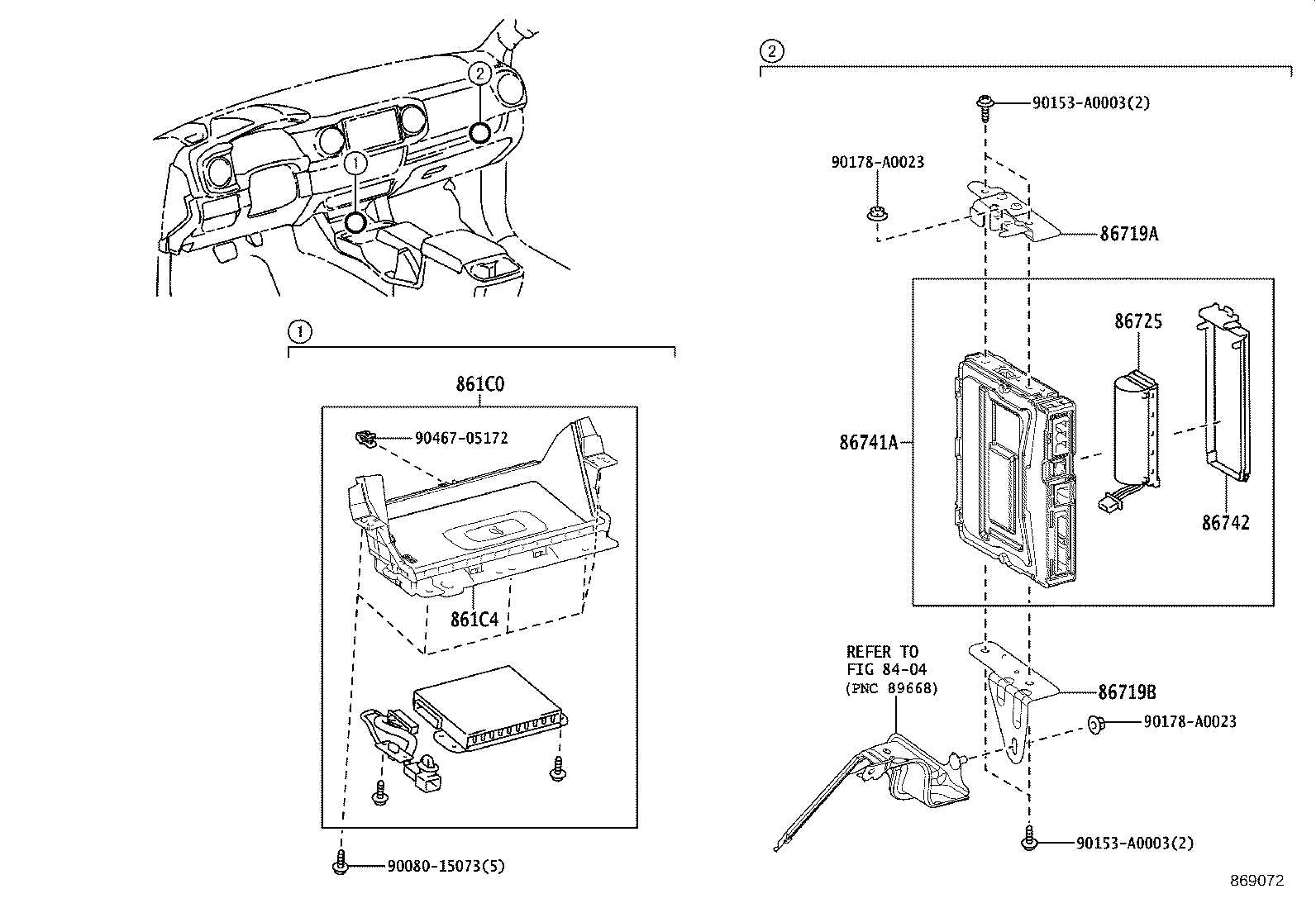 86719-04020 BRACKET, TELEPHONE NO.2 product image