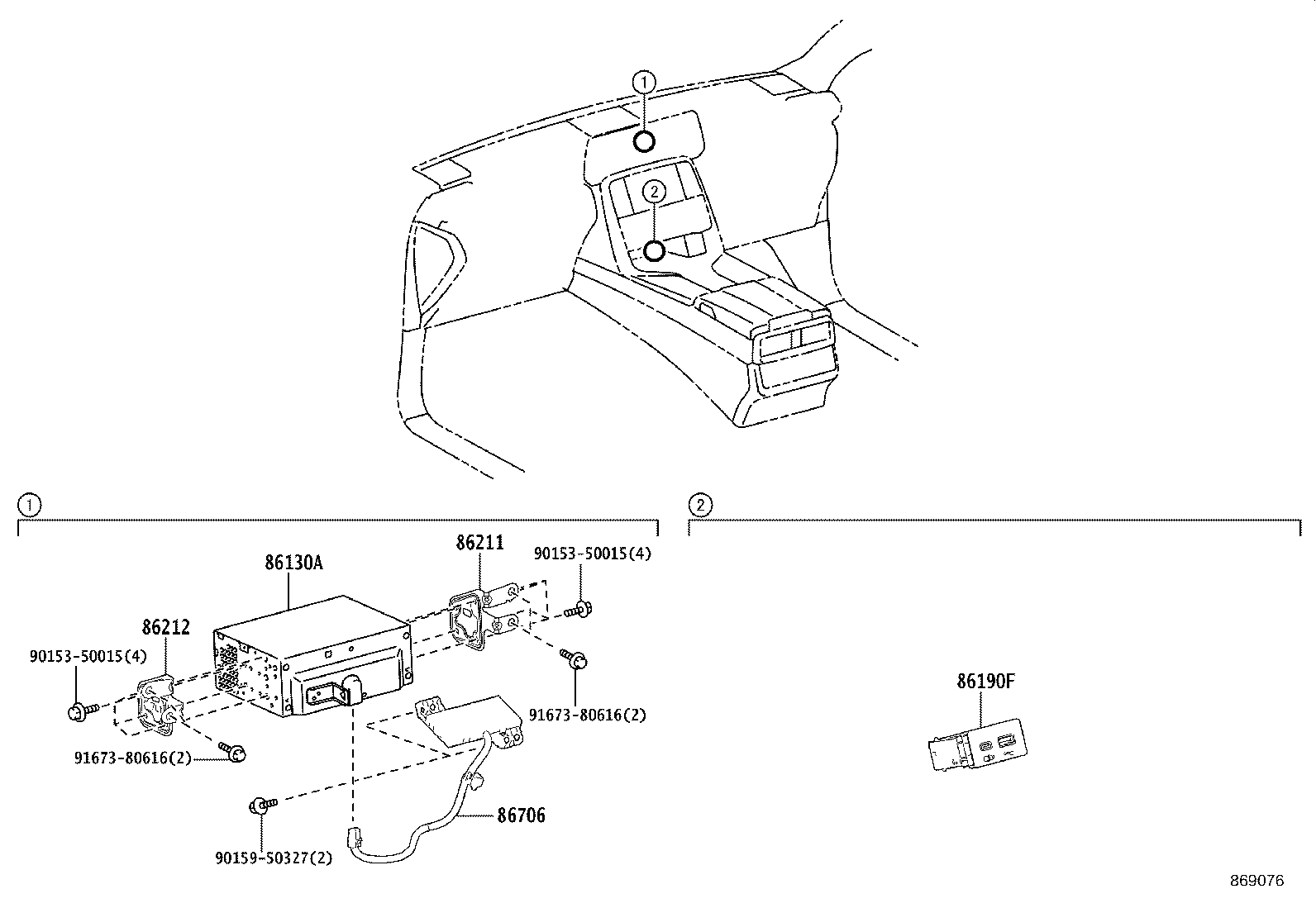 86130-60740 RECEIVER ASSY, MULTI-MEDIA MODULE product image