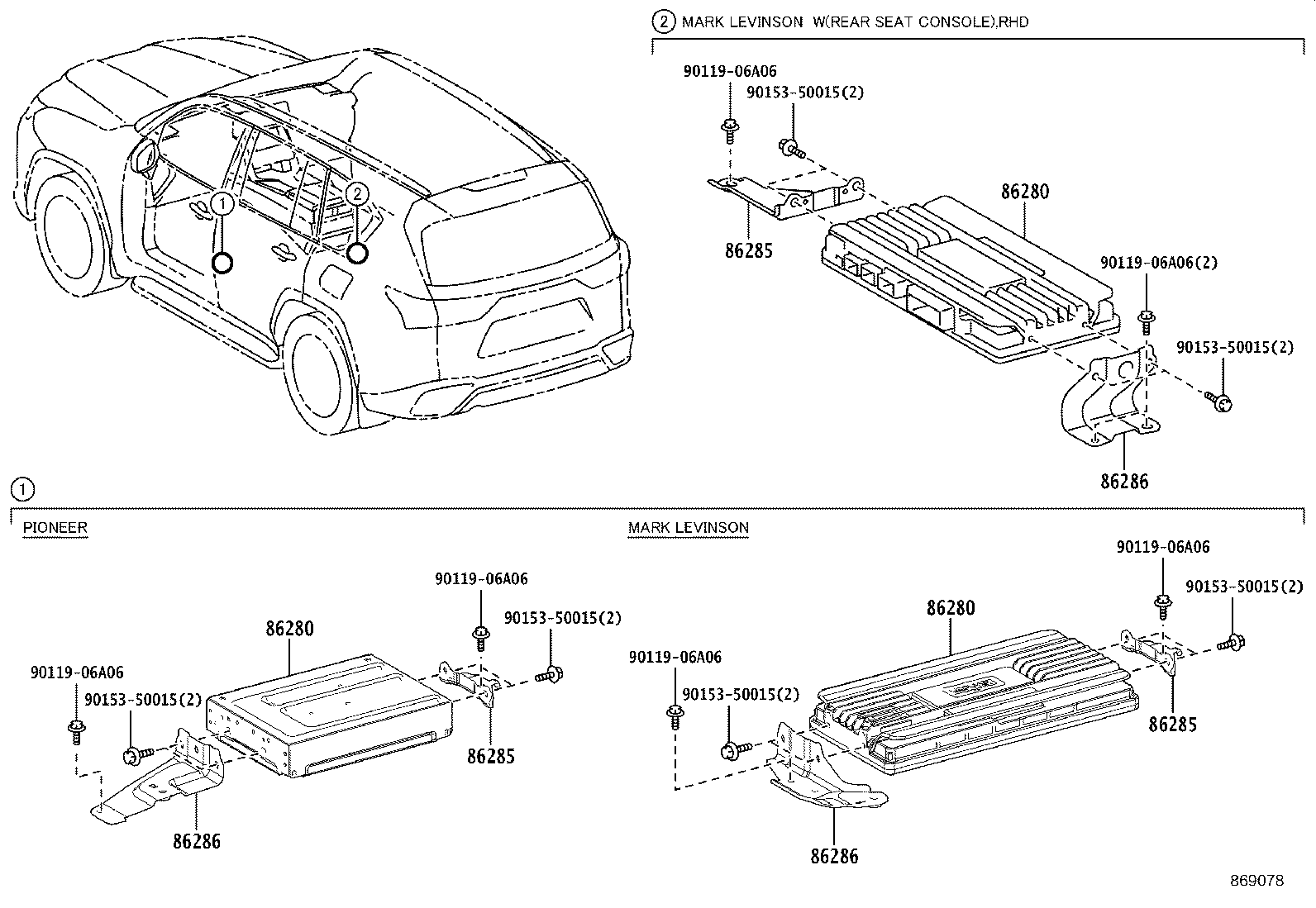 86285-60320 BRACKET, AMPLIFIER, NO.1 product image
