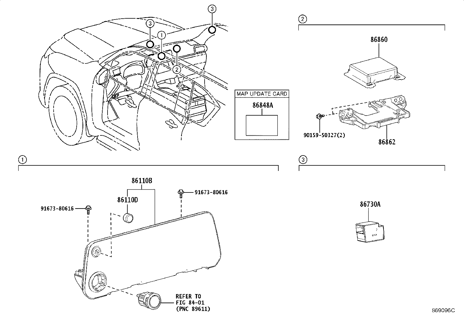 Toyota 86110-60891 MULTI-DISPLAY ASSY