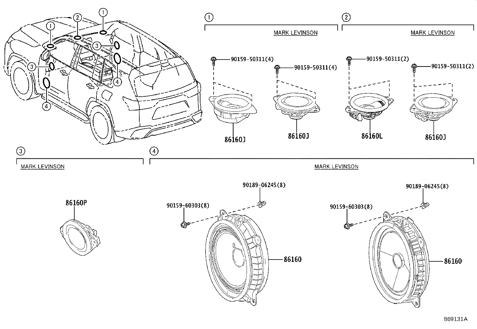 Toyota 86160-60710 SPEAKER ASSY, REAR