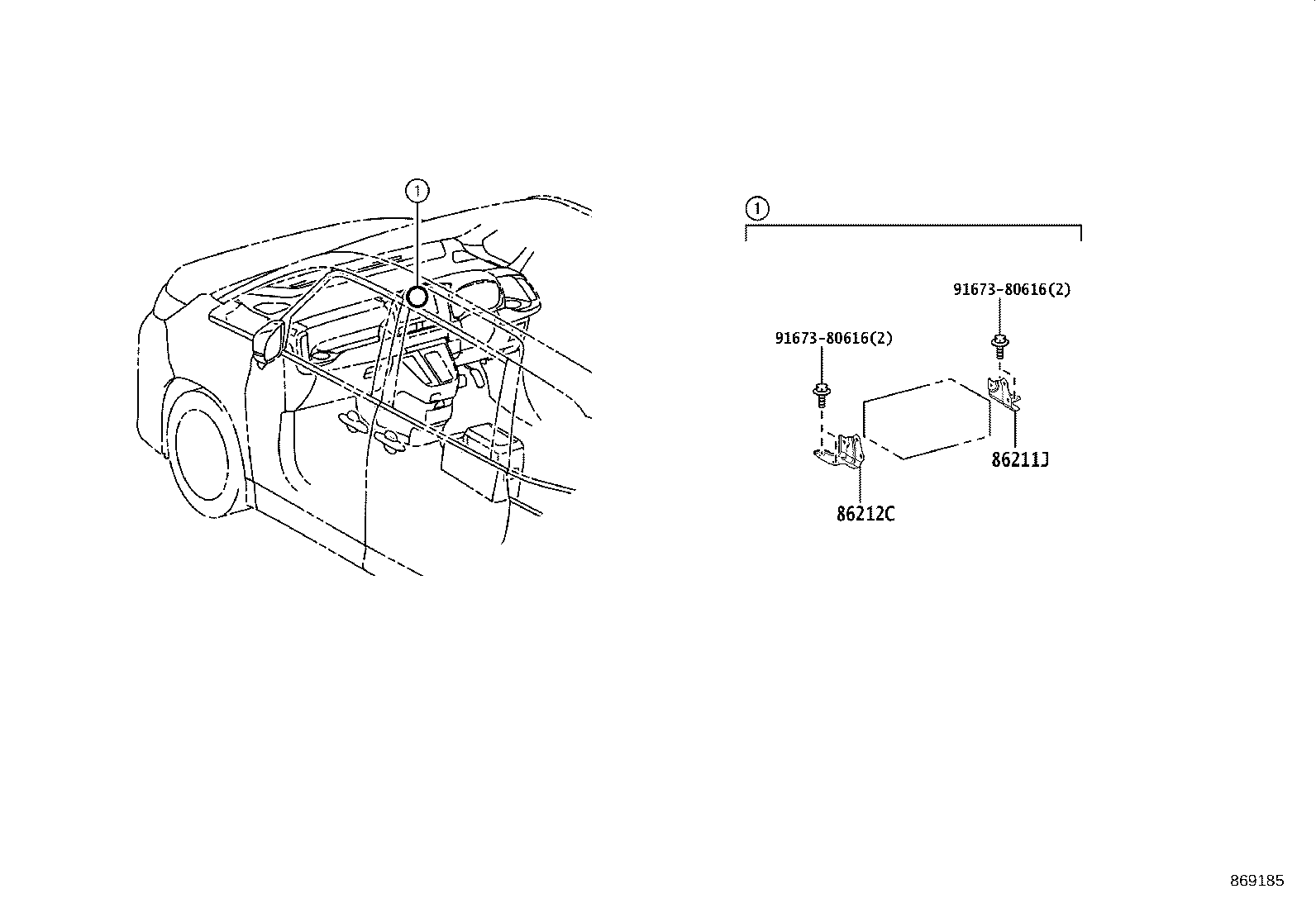 86211-V1020 BRACKET, RADIO RECEIVER, NO.1 product image