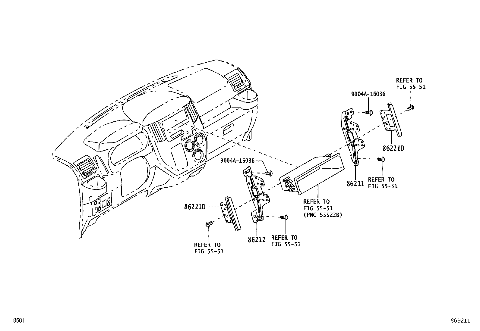 86211-BZ080 BRACKET, RADIO, NO.1 product image