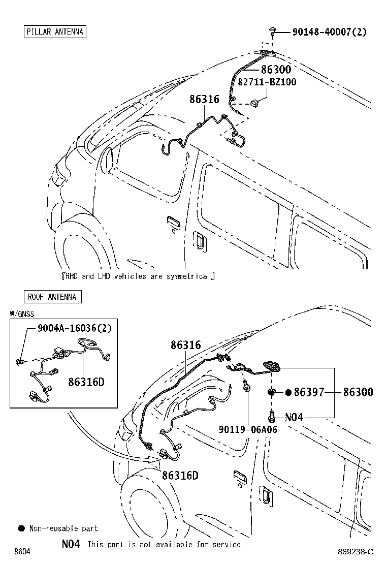 86300-BZ080 ANTENNA ASSY, W/HOLDER product image