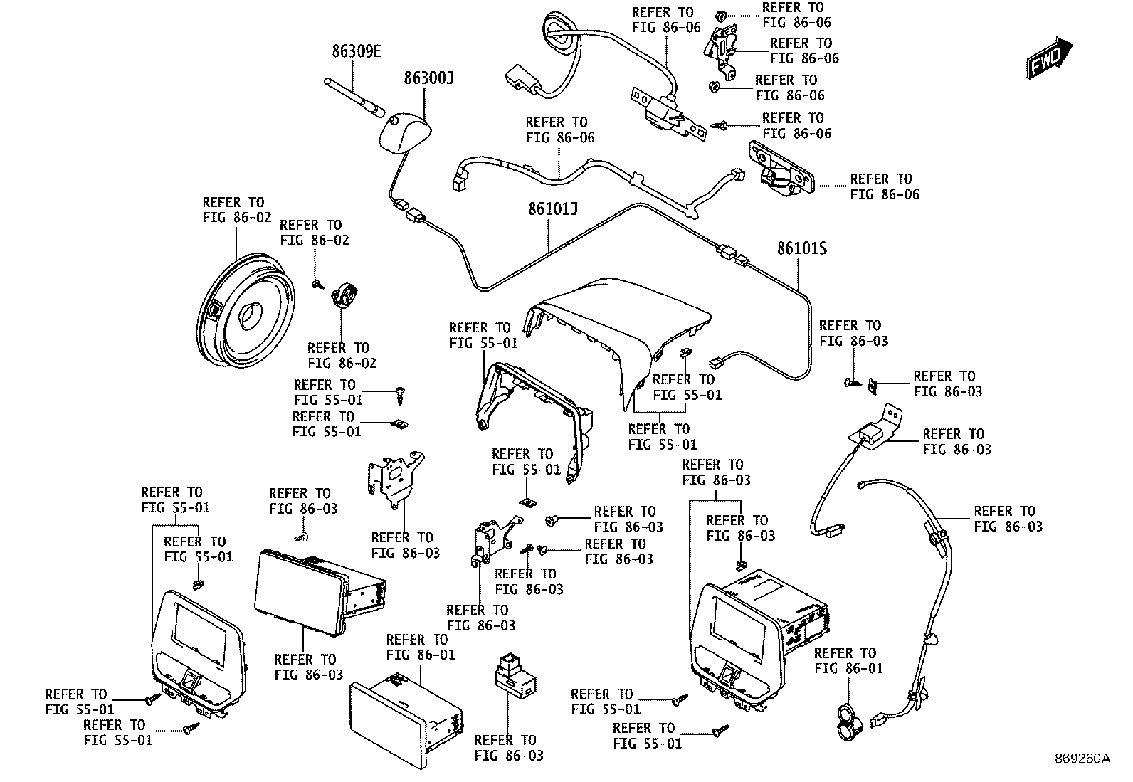 86101-WC013 CORD SUB-ASSY, ANTENNA, NO.2 product image