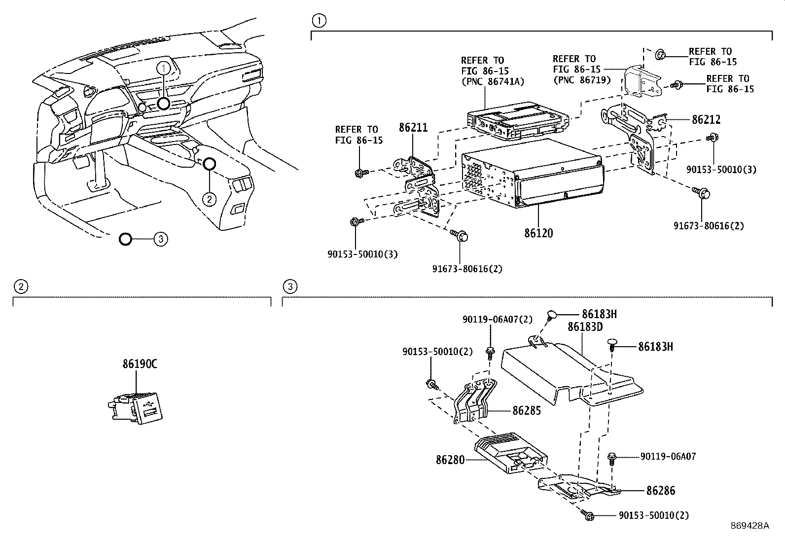 Toyota 86286-76040 BRACKET, AMPLIFIER, NO.2