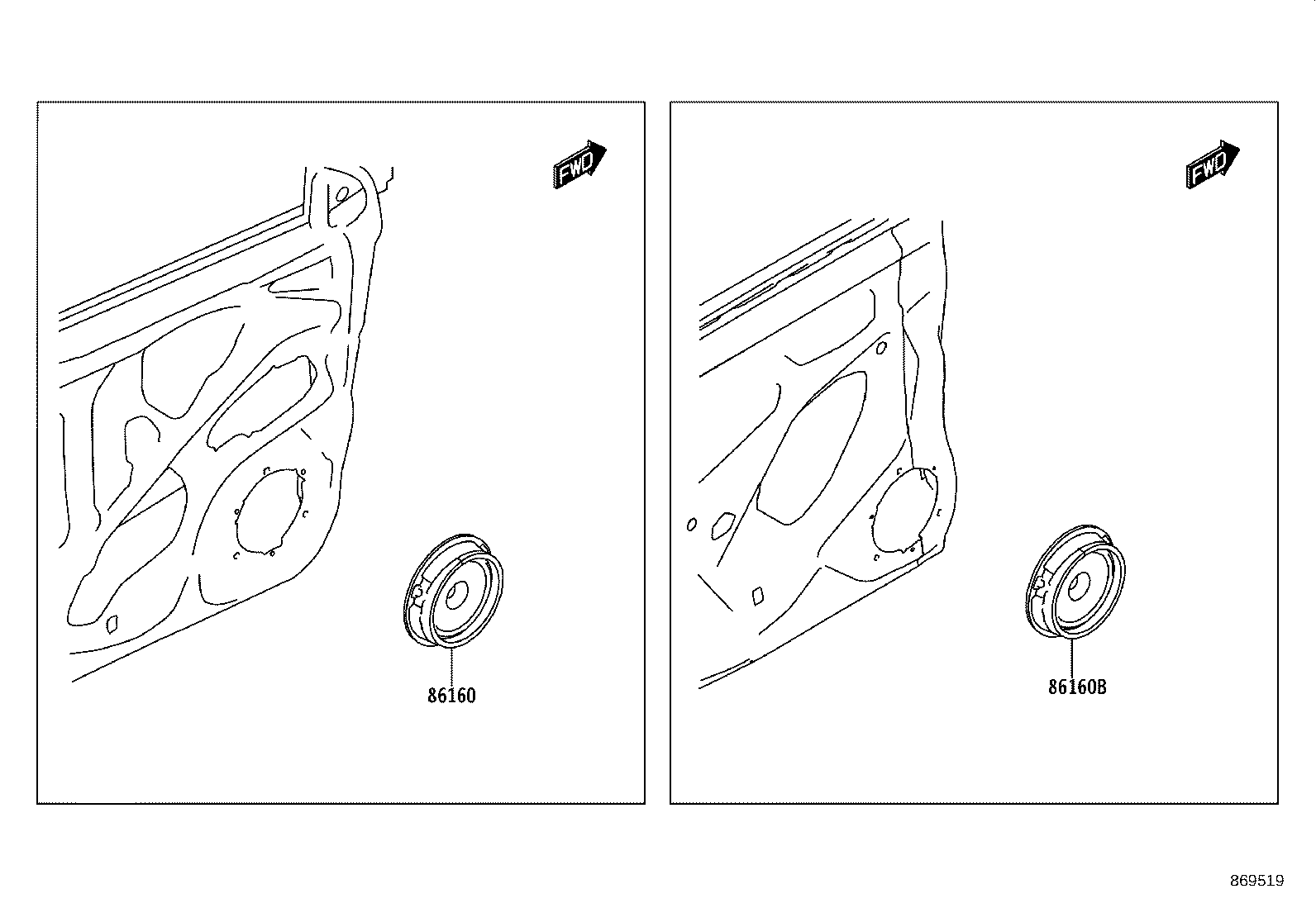 86160-WC006 SPEAKER ASSY, FRONT NO.2 product image