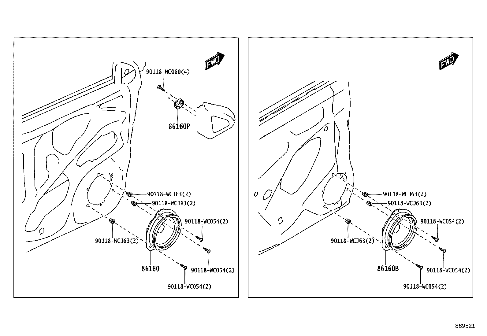 86160-WC006 SPEAKER ASSY, FRONT NO.2 product image