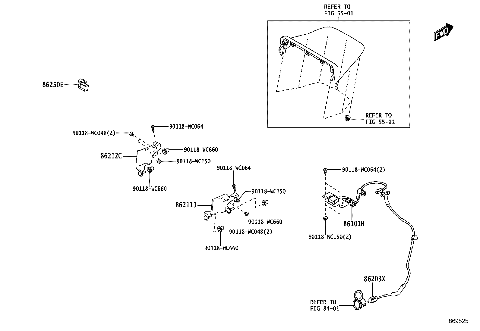 86211-WC014 BRACKET, RADIO RECEIVER, NO.1 product image