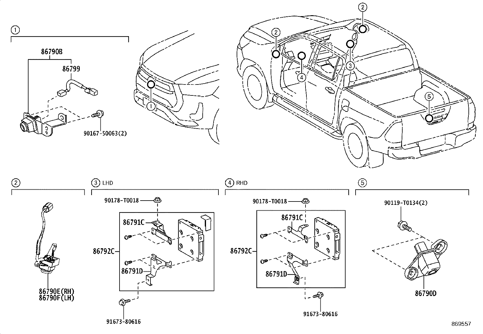 86791-71010 BRACKET, COMPUTER PARKING ASSIST, NO.1 product image