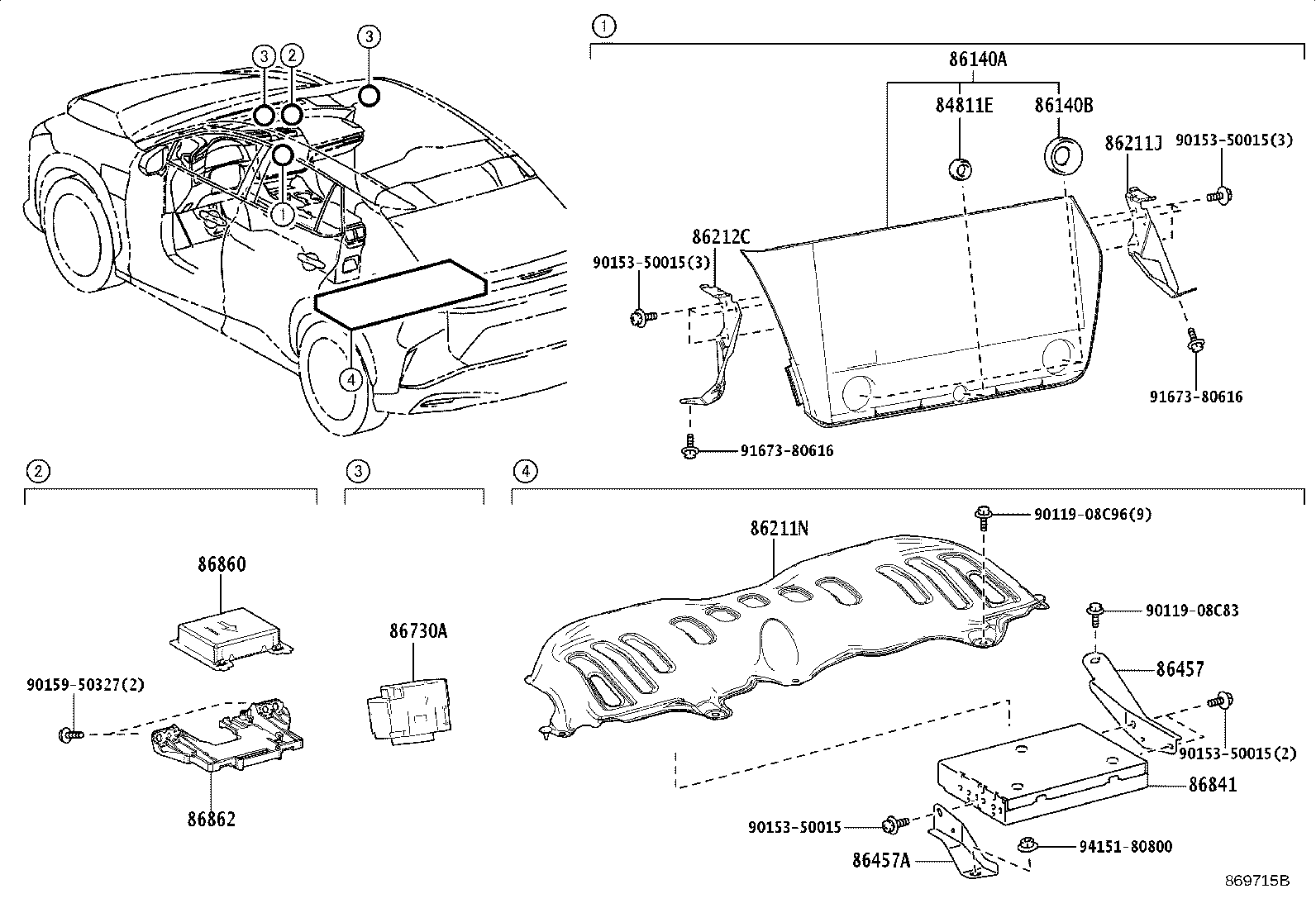 Toyota 86100-46110 RECEIVER ASSY, RADIO & DISPLAY