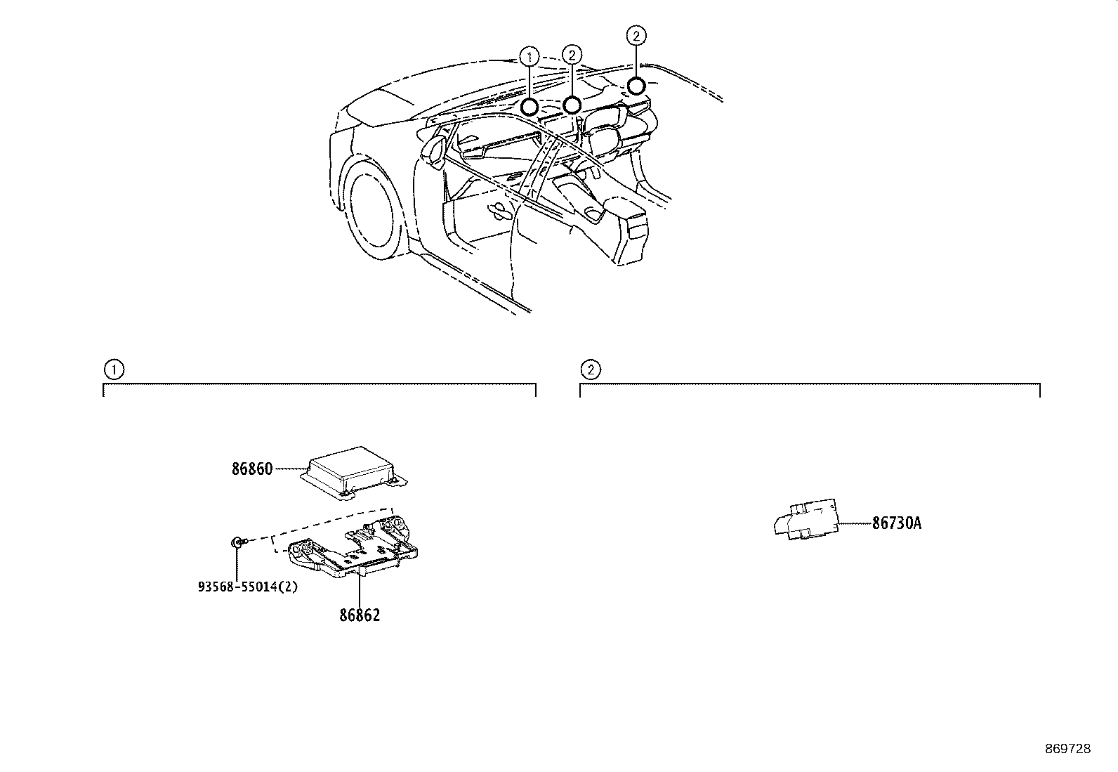 86880-78010 ANTENNA ASSY, NAVIGATION product image