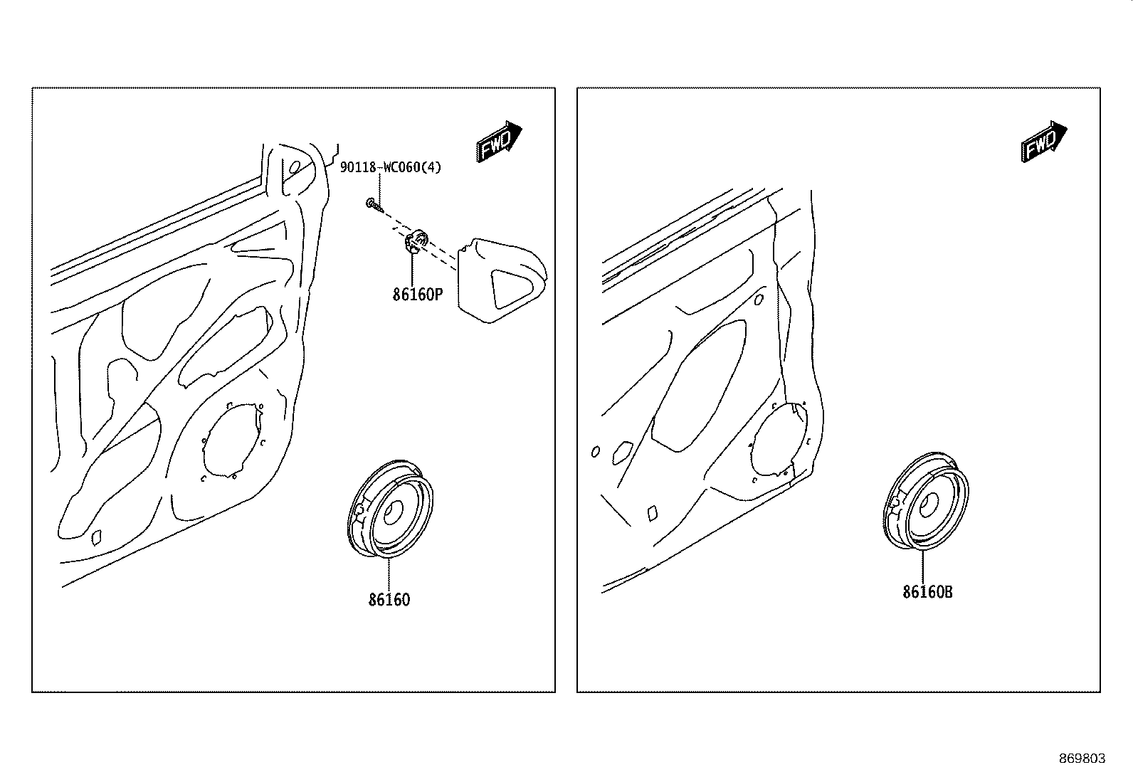 86160-WC007 SPEAKER ASSY, FRONT NO.3 product image
