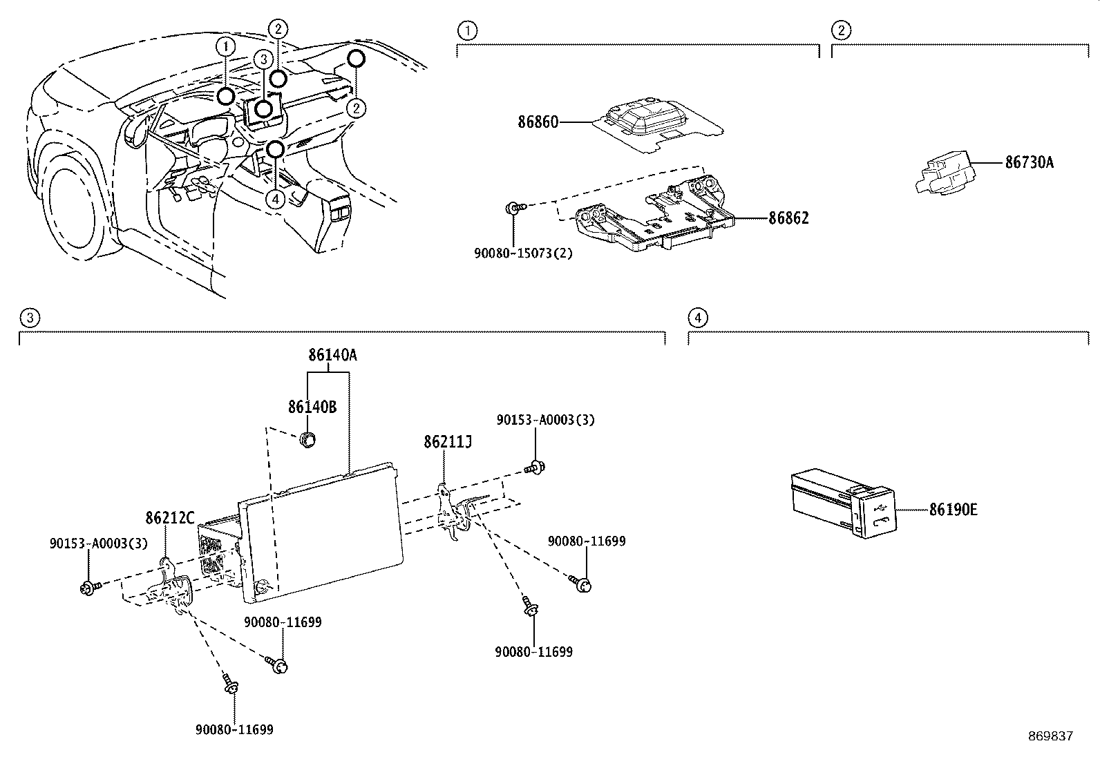 86140-0A321 RECEIVER ASSY, RADIO & DISPLAY product image