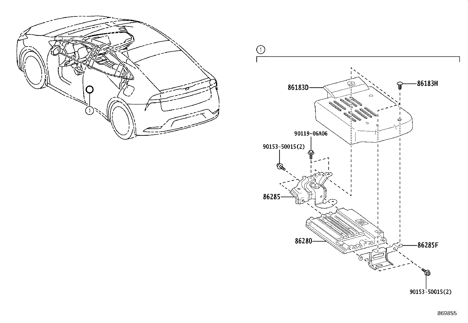 86285-47060 BRACKET, AMPLIFIER, NO.1 product image