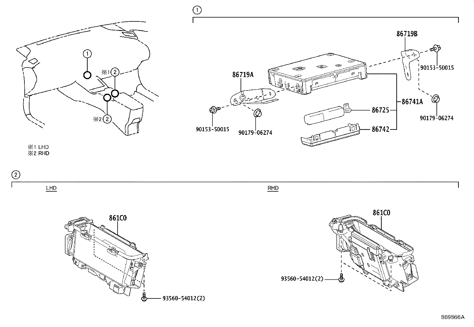 86719-47320 BRACKET, TELEPHONE NO.2 product image