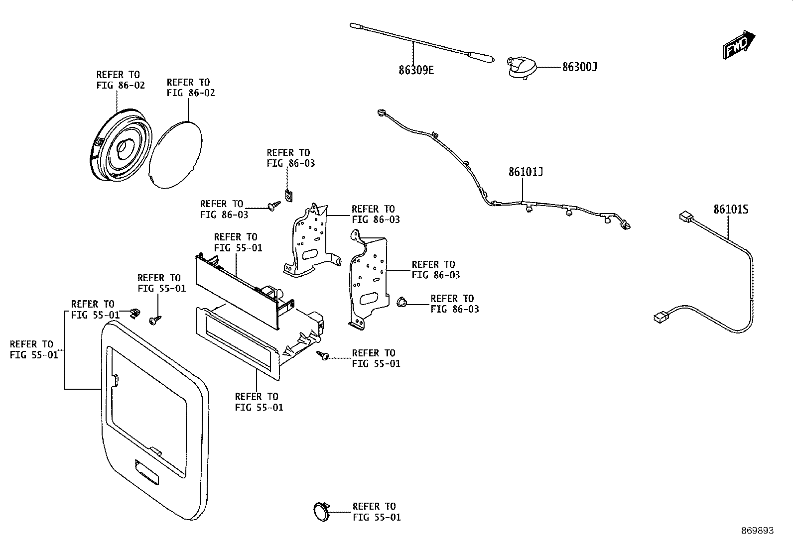 86309-WC006 POLE SUB-ASSY, ROOF ANTENNA product image