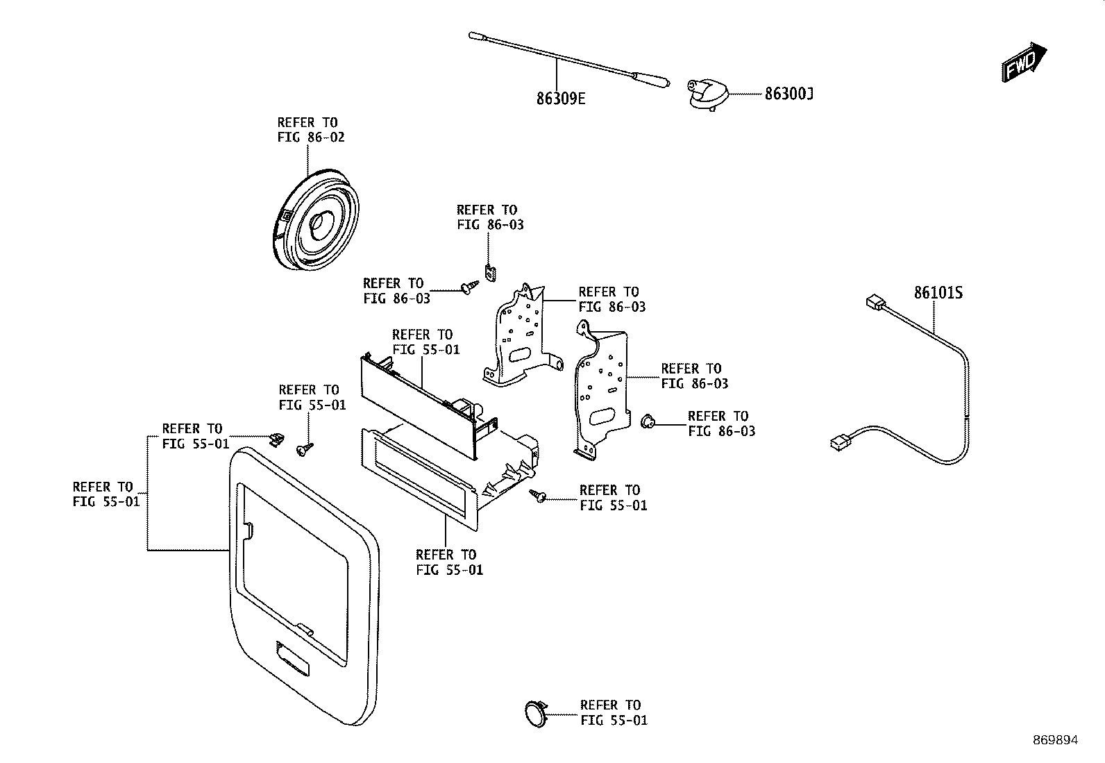 86309-WC006 POLE SUB-ASSY, ROOF ANTENNA product image