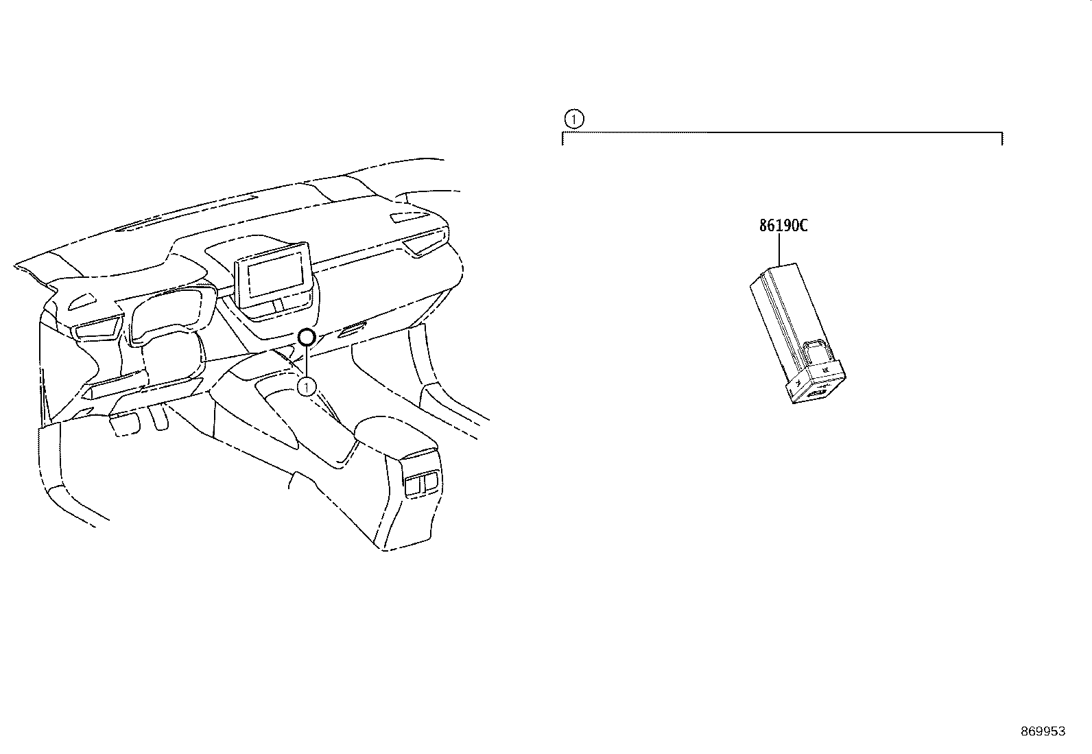 86190-0A040 ADAPTER ASSY, STEREO JACK, NO.1 product image