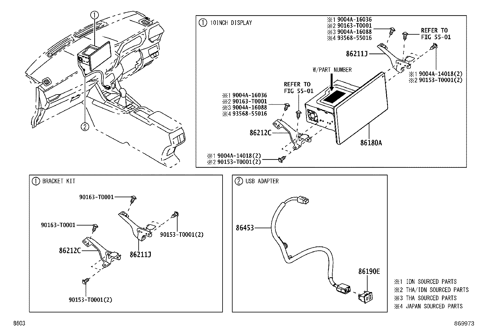 86212-BZ550 BRACKET, RADIO RECEIVER, NO.2 product image