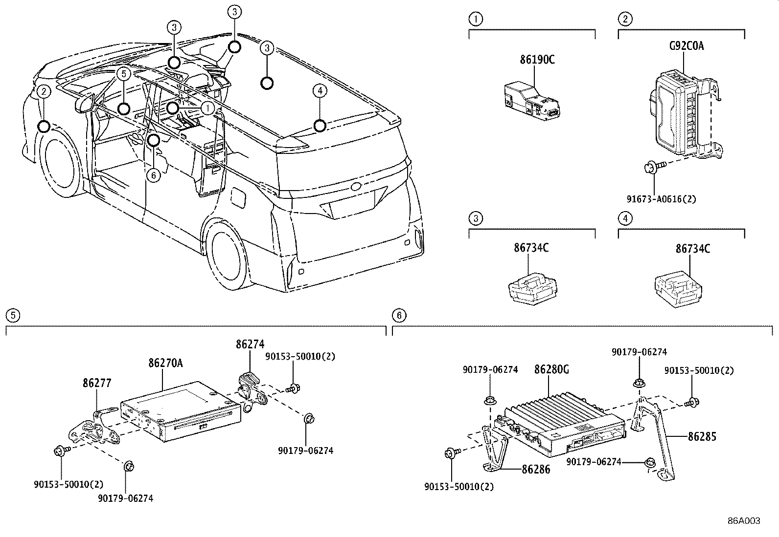 86274-V2010 BRACKET, DISC PLAYER product image