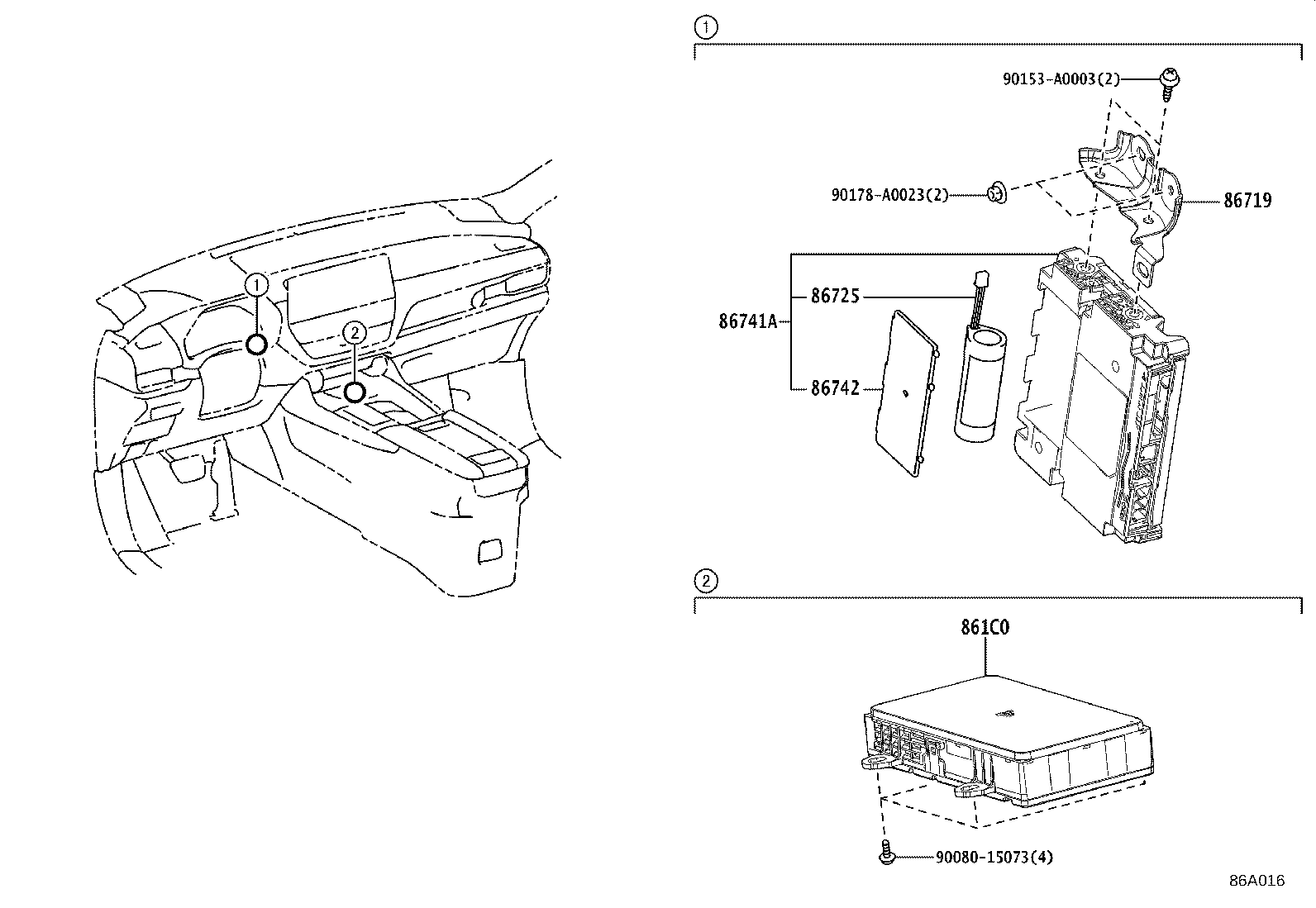 86719-0E100 BRACKET, TELEPHONE product image
