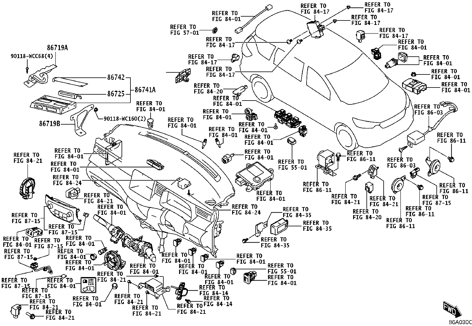 86719-WC007 BRACKET, TELEPHONE NO.2 product image
